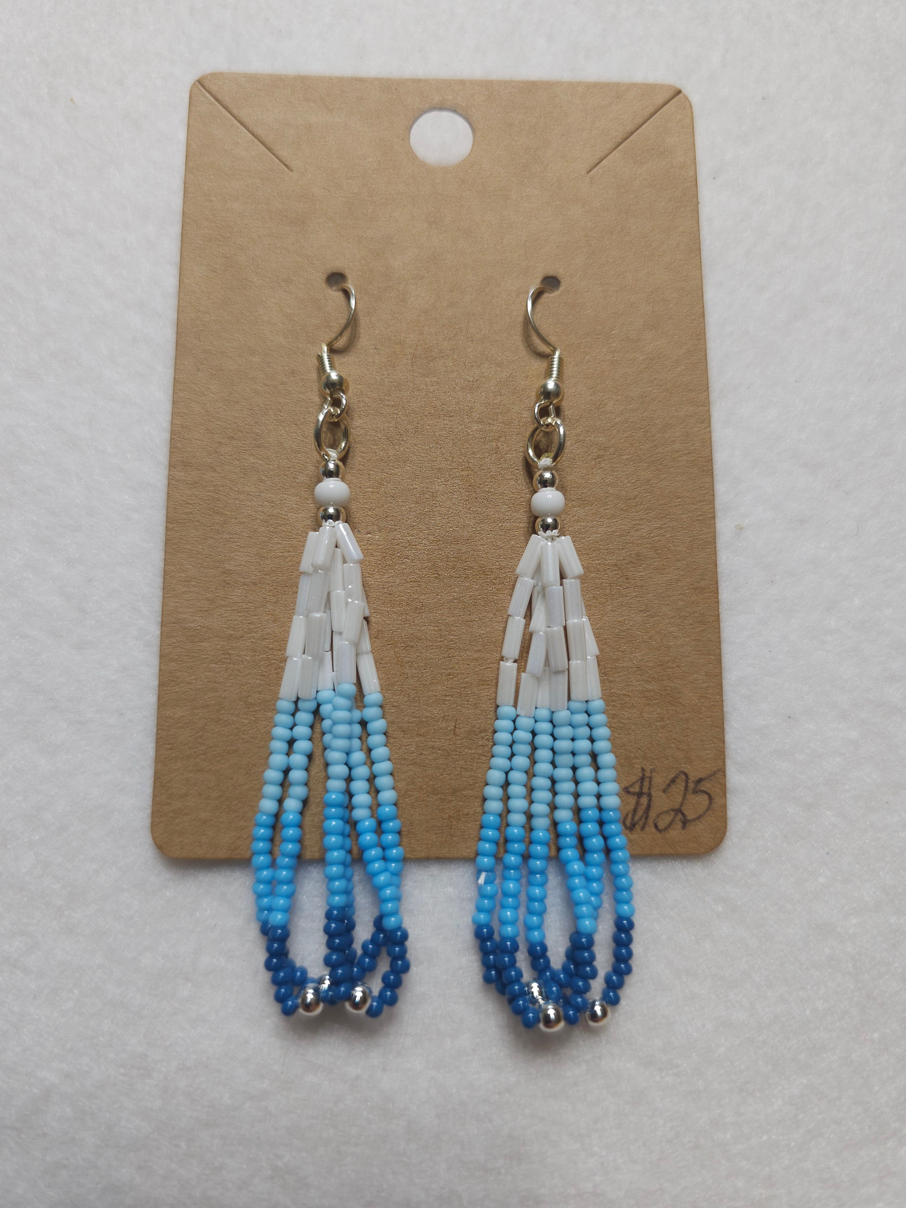 Blue Ombre' Beaded Earrings
