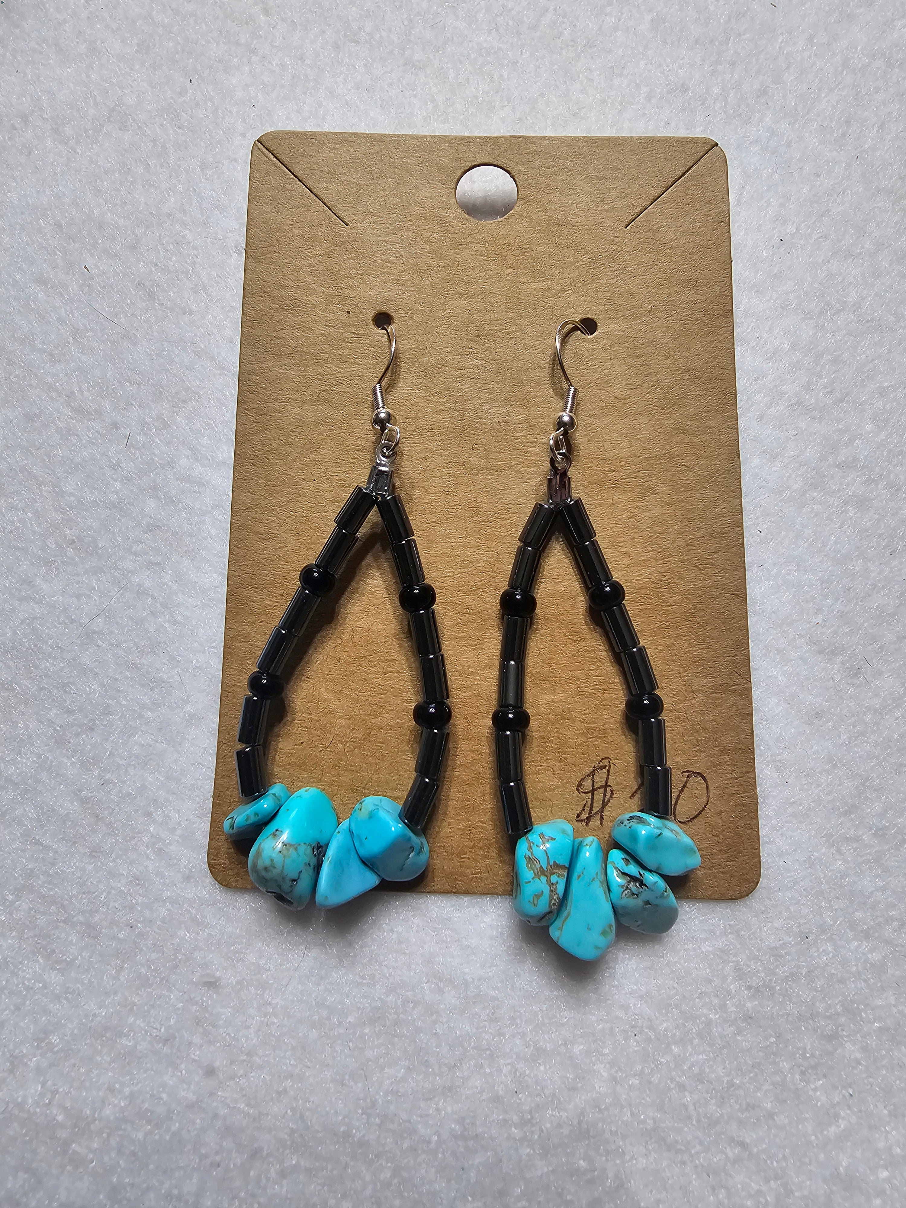 Hematite & Turquoise Earrings