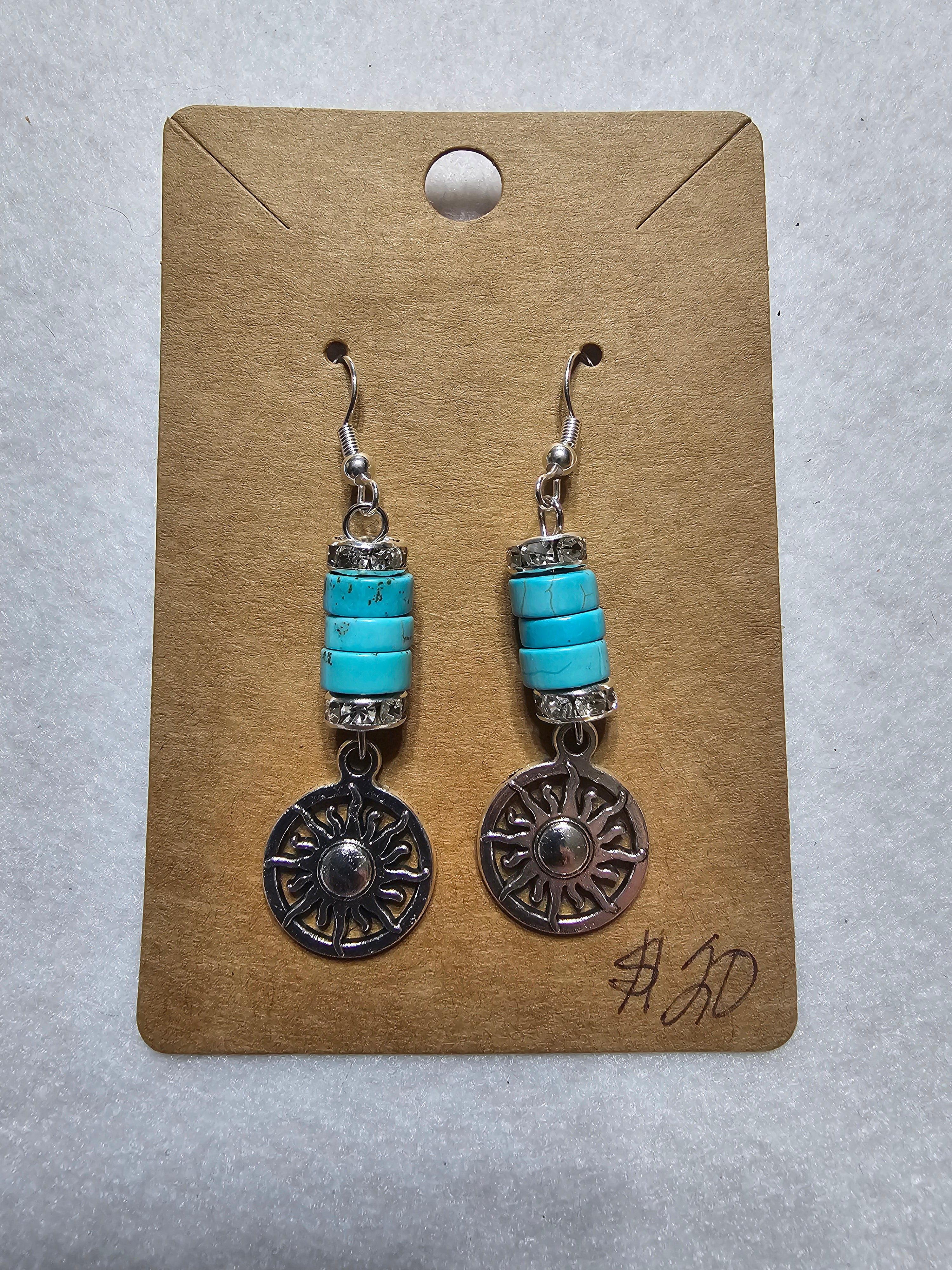 Turquoise Sun Burst Earrings