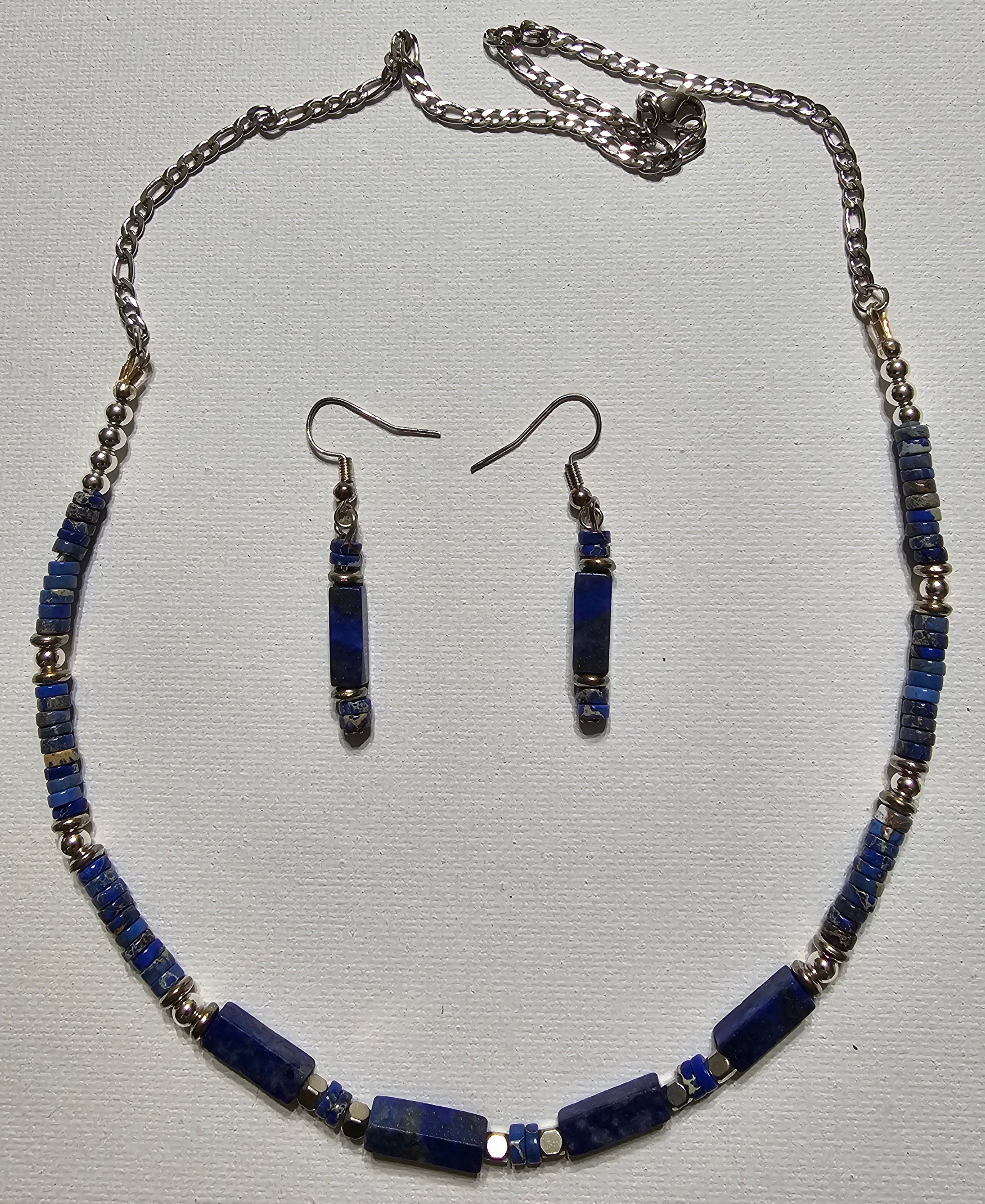 Lapis & Silver Necklace & Earring Set