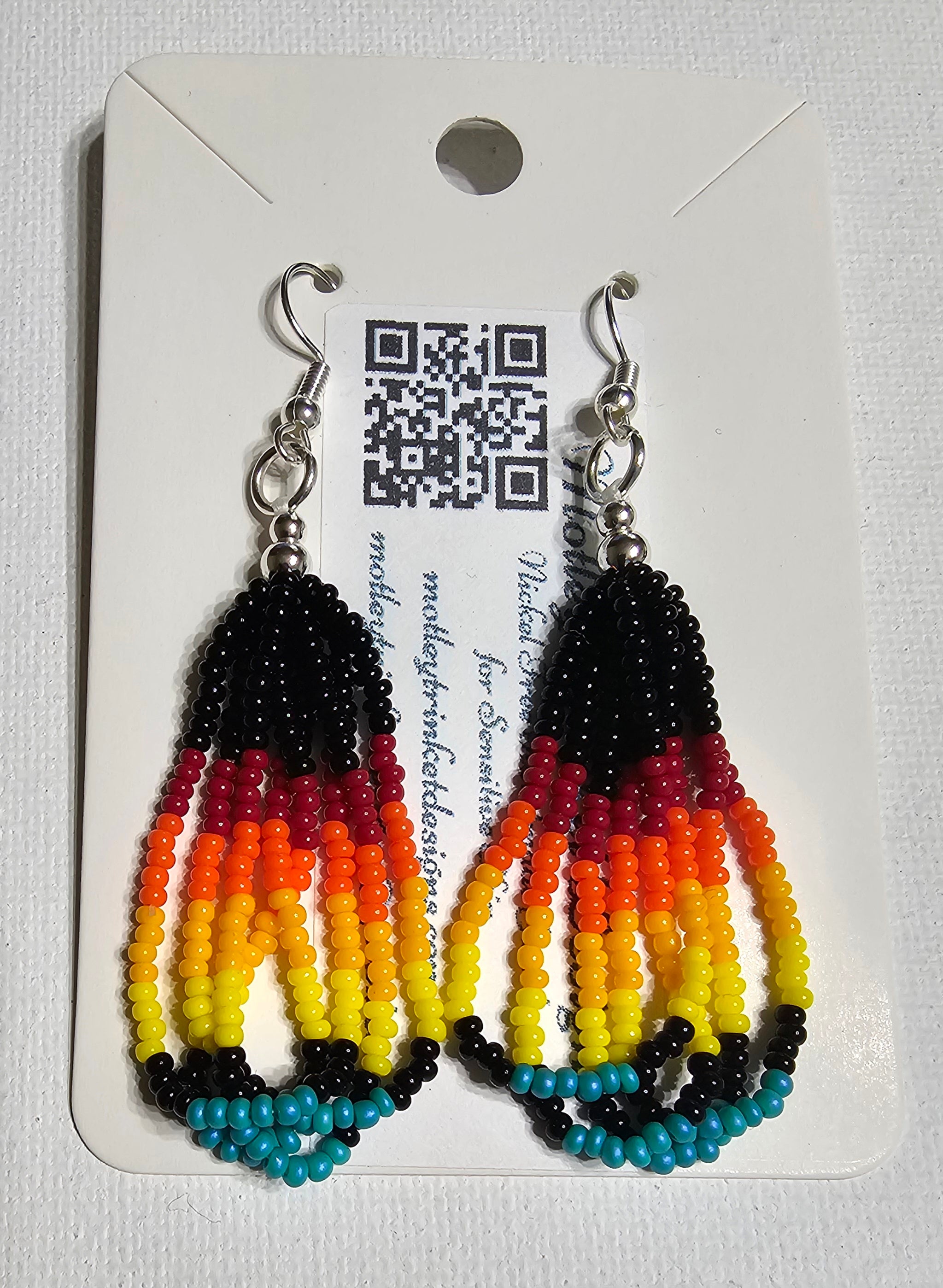 Multi Color Beaded Earrings