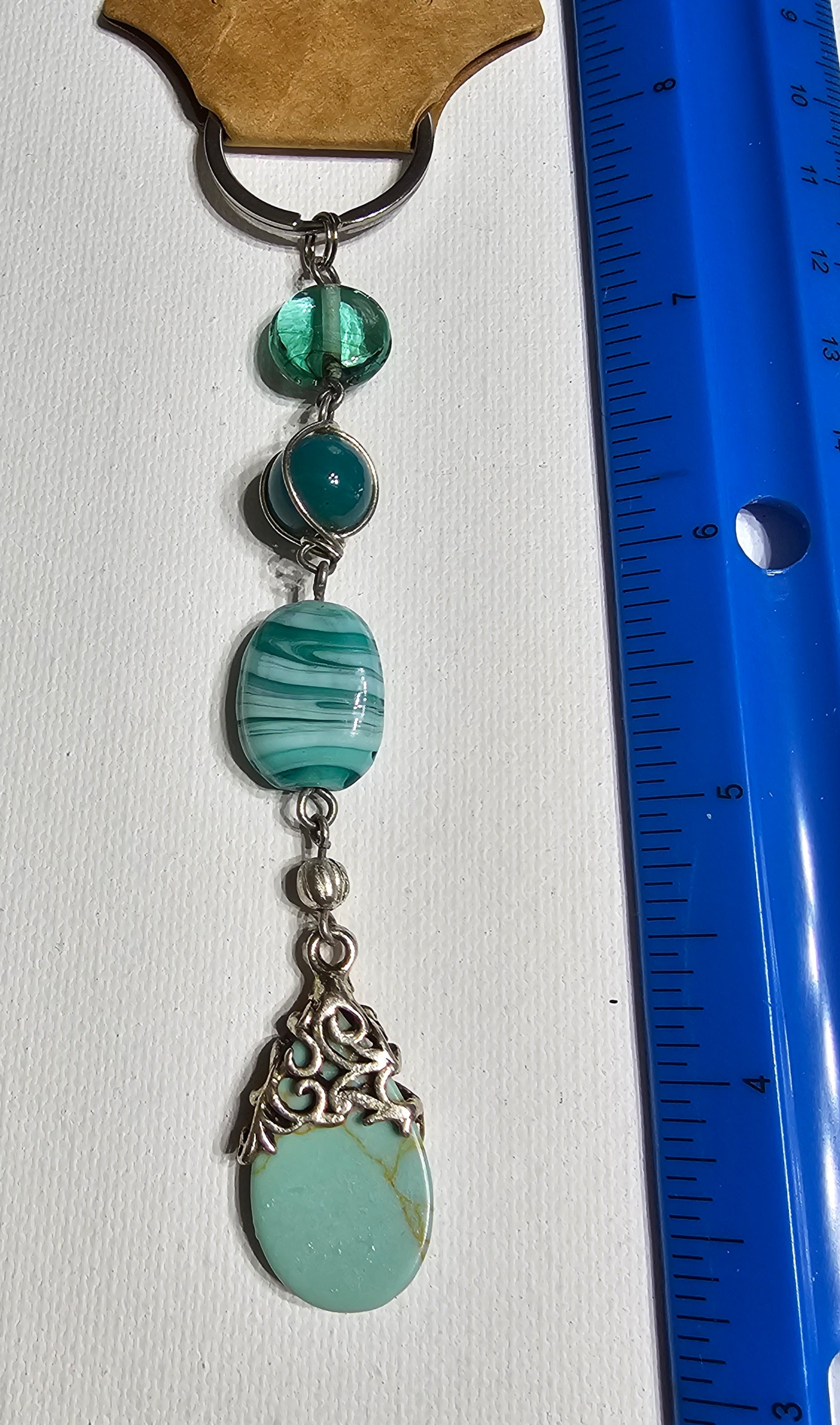 Green Bead Keychain