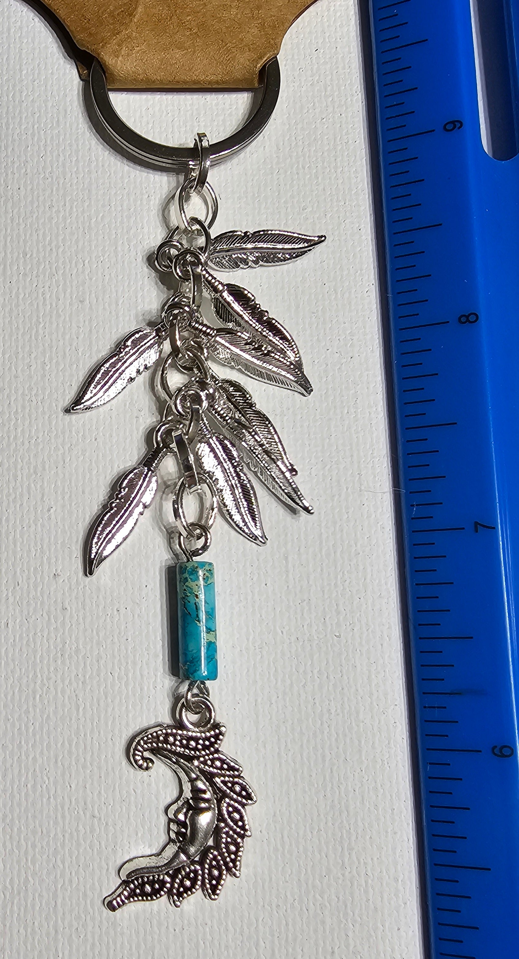 Moon & Feather Keychain