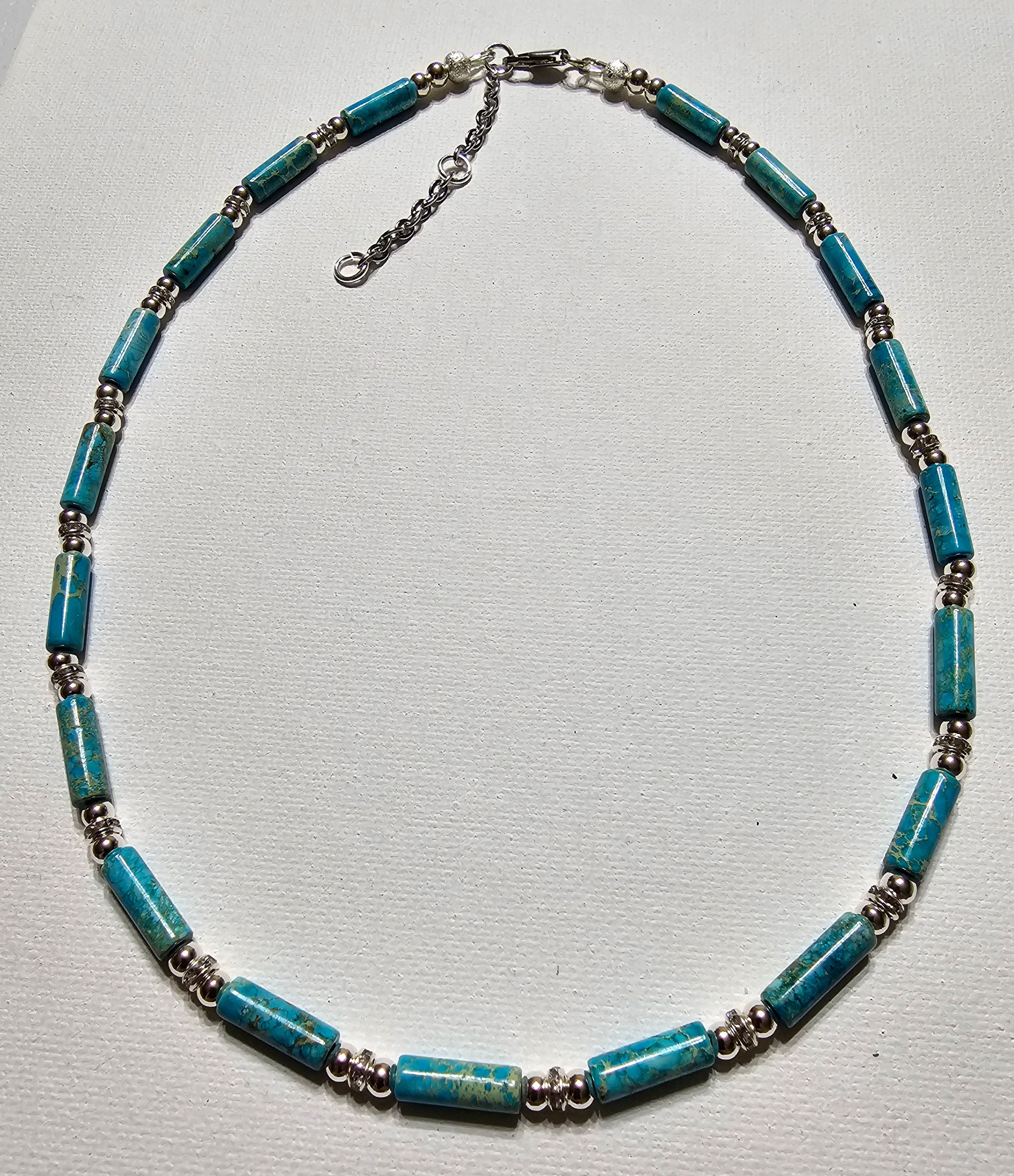 Aqua Terra Impression Jasper & Silver Necklace
